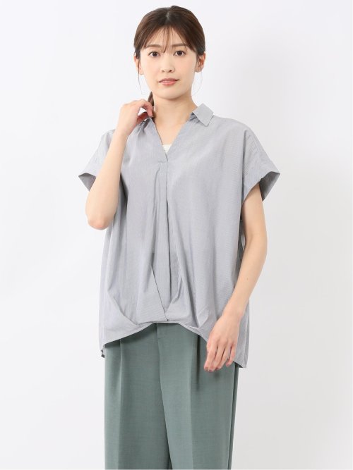 フロントタックかぶり スキッパーシャツ